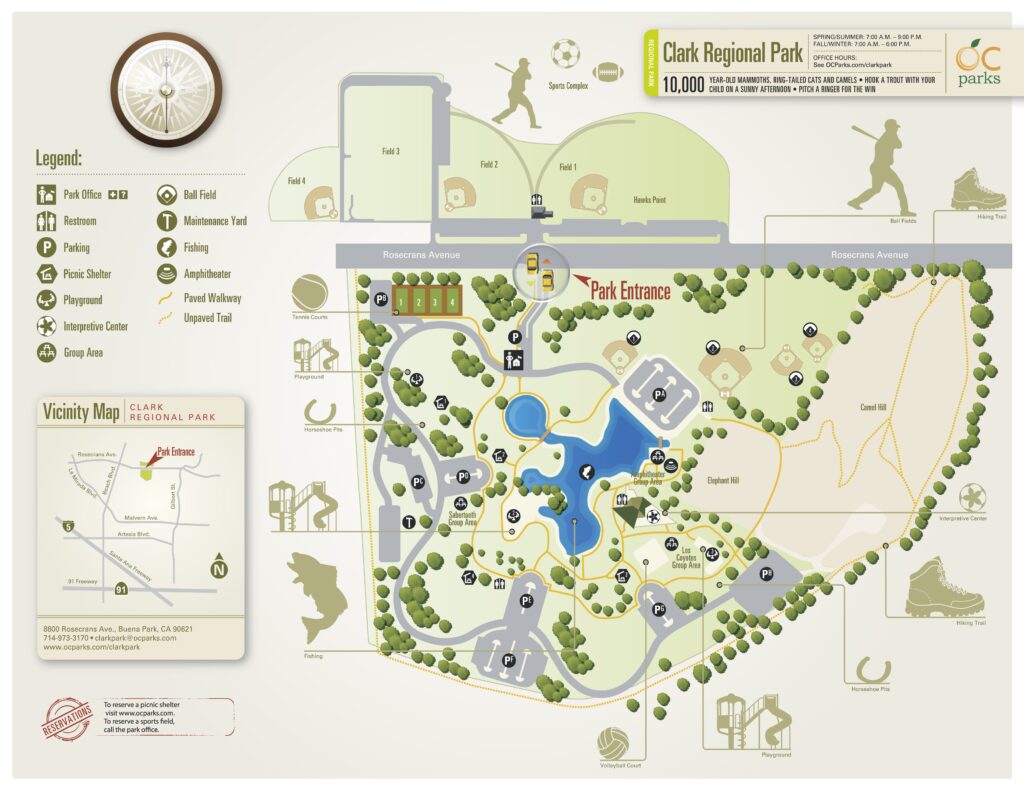 Clark Park Lake Map Fishing Guide Map