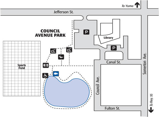 Council Avenue Pond Lake Fishing Guide Report Map