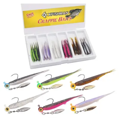 Crappie Baits Plastics Jig Heads Kit Shad Minnow Fishing Lures For Crappie Panfish Bluegill