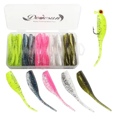 Dovesun Crappie Lures Kit Fishing Soft Plastic Lures Crappie Walleye Trout Bass Fishing Baits