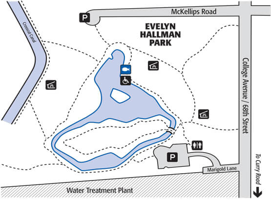 Evelyn Hallman Pond Fishing Lake Map