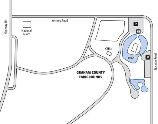 Graham County Fairground Pond Fishing Guide Report Map