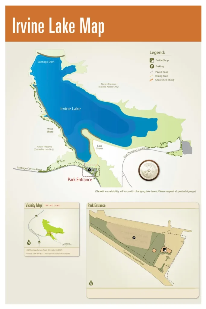 Irvine Lake Fishing Guide Map