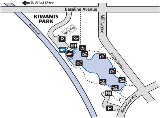 Kiwanis Lake Fishing Guide Report Map