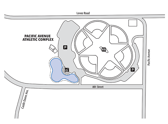 Pacific Avenue Athletic Complex Pond Lake Fishing Guide Report Map