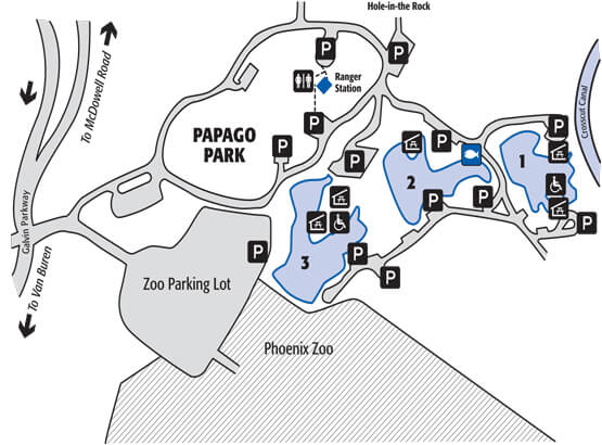 Papago Ponds Fishing Guide Report Map