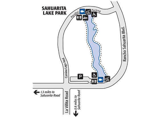 Sahuarita Lake Fishing Guide Report Map