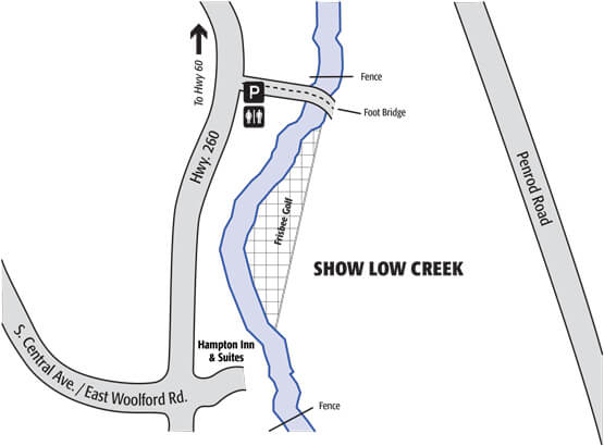 Show Low Creek Fishing Guide Report Map