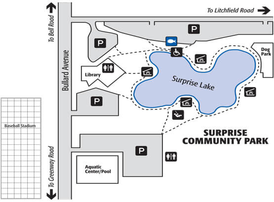 Surprise Park Fishing Lake Map