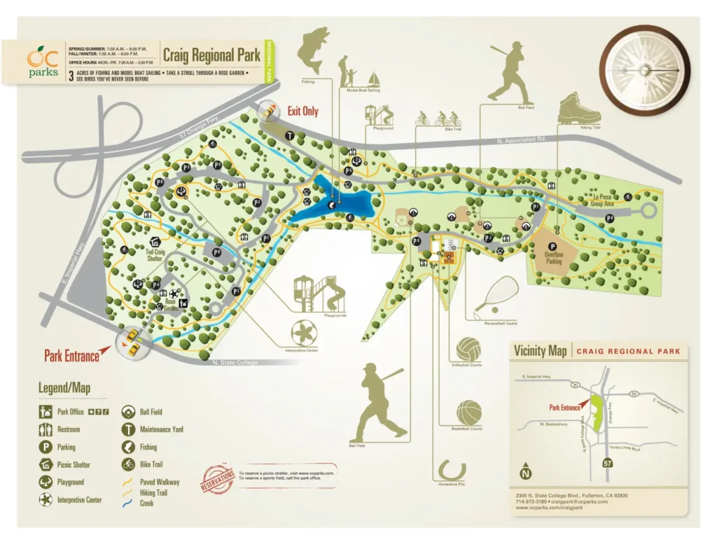 Ted Craig Regional Park Lake Fishing Guide Map