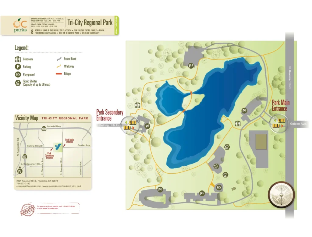 Tri City Park Lake Fishing Guide Map