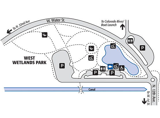 West Wetlands Pond Lake Fishing Guide Report Map